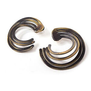 yzWG[EANZT[ Be[WEjRfBfBIZREBYuXz[^OCOvintage unico medio secolo con foro ottone metallo anello orecchini 44cm