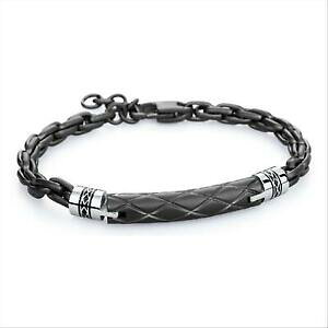 yzWG[EANZT[ uXEFCuXbg}VCAubNK[gbracciale brosway uomo cheyenne bcy20 acciaio piastrina pvd nero logato
