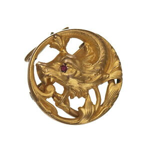 yzWG[EANZT[ AVAN[gh\eB[VhSAvPIAtBbNXancien coulant de sautoir chimere dragon en plaque or fix