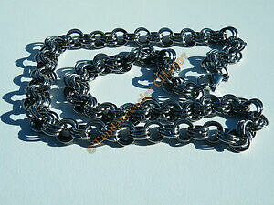 yzWG[EANZT[ `FCRA[AVGCILV_ugIgvAm[GZXVo[chaine collier 51 cm acier inoxydable trio triple anneaux enlaces 8 mm argente
