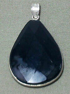 �y���������z�W���G���[�E�A�N�Z�T���[ �y���_���g�l�b�N���X�A�[�����h�V���o�[collana ciondolo artigianale onice nero forma mandorla e argento