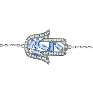 �y���������z�W���G���[�E�A�N�Z�T���[ �u���X���b�g���C���f�t�@�g�}�G���A���W�����I�L�V�f�X�W���R�j�E�������W���[���t�F��bracelet main de fatma en argent 925 amp; oxydes zirconium longueur 19 cm femm