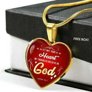 yzWG[EANZT[ XeXlbNXn[gS[hlet not your heart be troubled collana acciaio inox o 18k finitura oro cuore