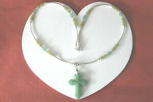 yzWG[EANZT[ lbNXWFChr[YO{bNXNXbella collana con perline di giada 16 pollici di lunghezza croce in confezione regalo