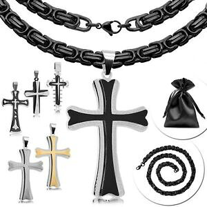 �y���������z�W���G���[�E�A�N�Z�T���[ �l�b�N���X�X�`�[���`�F�[���y���_���g�N���X�C�G�X�L���O�R���A�[�����N�u���b�N�}���V���o�[collana catena in acciaio ciondolo croce gesu re collier cordolo link