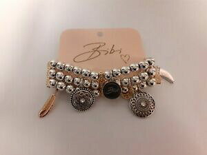yzWG[EANZT[ rrW[ALIbp\OjKuXbgtXL[SobOXtXL[SobObibi bijoux acchiappasogni 3 riga bracciale con charm con logo swarov