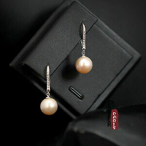 yzWG[EANZT[ COp[Eh[Y\bhVo[orecchini perle coltivazione tondo rosa argento massiccio 925 10mm11mm tz2 b18