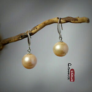 yzWG[EANZT[ COp[EhsN\bhVo[orecchini perle coltivazione tondo rosa argento massiccio 925 10mm11mm tz2 b28