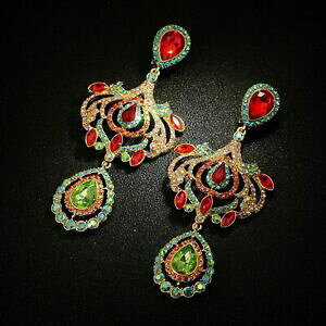 yzWG[EANZT[ CONbv`[bvbhO[O}`J[OhEFfBOorecchini clip tulipano rosso verde lungo multicolore grandi matrimonio qd3