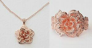 yzWG[EANZT[ lbNXuXbgJ[[YS[hZbgRA[uXbgnuovo 42cm 8cm fiori collana e bracciale colore oro rosa set bracciali collier