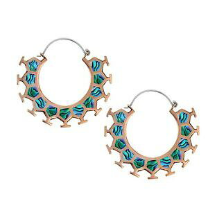 yzWG[EANZT[ COArt@HVo[uX81stgeneration orecchini abalone dettagliato favo ottone argentato rame