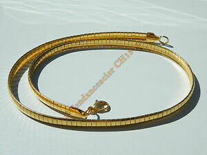 yzWG[EANZT[ `FCRA[XhN[CT[y^CCNFvPAVGchaine collier ras de cou 45 cm maille serpentine incurve plaque or acier 6 mm