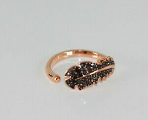 yzWG[EANZT[ XtXL[VvOS[h[YWFbgJ[tFU[p^[{bNXswarovski simple anello, color oro rosa jet, motivo piuma gr58 nuovo con box
