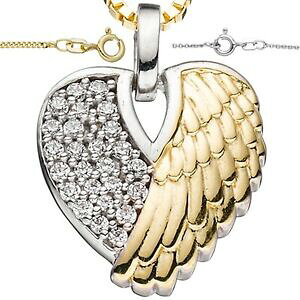 yzWG[EANZT[ n[glbNX??g[[AAWFtHgDiVo[S[fE[}collana a cuore ?? rimorchio ali angelo fortuna 925 argento dorato donna regali