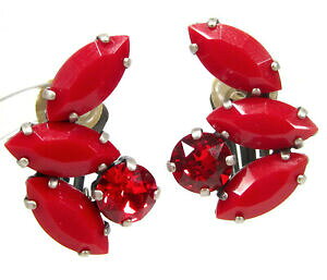 �y���������z�W���G���[�E�A�N�Z�T���[ �\�[�z�[R���B���e�[�W�{�w�~�A�C�������O�K���X�V���g���`�F���[���b�h�N���X�^��soho R orecchini vintage bohemia vetro navette cherry red cristalli lucidata