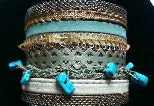 yzWG[EANZT[ VVA^[RCYeNjJJtXpR[U[bVcynthia desser vintage polsino tecnica mista turchese paillettes pelle mesh in ottone