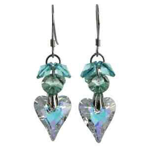 yzWG[EANZT[ Vo[X^[OC[n[gt[hbvCOcuore fiore goccia orecchini con argento sterling fili acqua lily con