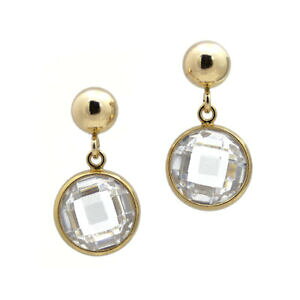 yzWG[EANZT[ ?VczCgXg[? elegante amp; femmina zirconi bianchi a perno ygf 14k oro 585