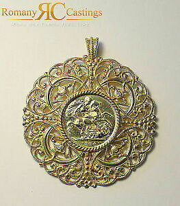 yzWG[EANZT[ WWy_gRCx[~[gOst georges moneta ciondolo set in una impostazione filigrana rotondo con balle 50mm 134 grammo