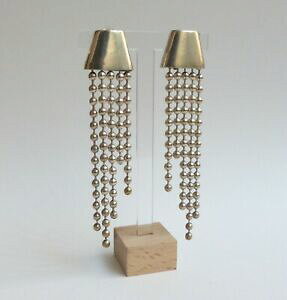 yzWG[EANZT[ NbvCOfUCi[Vo[^clip orecchini designer metallo argentato 120 mm 1960s 1970s