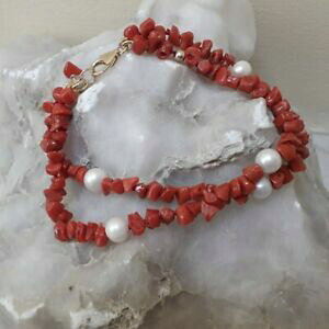 �y���������z�W���G���[�E�A�N�Z�T���[ �R�[�����p�[���u���X���b�gbracciale corallo e perle