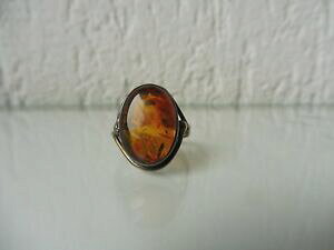 yzWG[EANZT[ Vo[Ao[bella, vecchio anello__800 argento __ con ambra __ bt 800