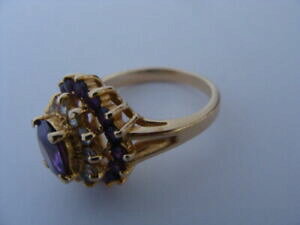 yzWG[EANZT[ }OjtBbNAVGkoQvPAeBXeOWRjEbLmagnifique ancienne bague plaque or amethyste ring zirconium gold plated 52