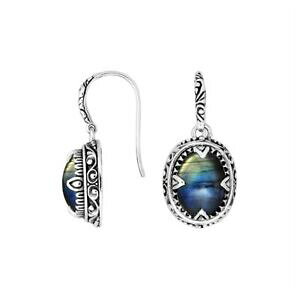yzWG[EANZT[ Vo[X^[OI[oVFCvCOuhbgargento sterling di forma ovale orecchino con labradorite ae8033lb