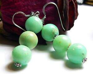 yzWG[EANZT[ Ai`O[N\pVIVo[X^[OCOtbNraro verde naturale crisoprasio 925 argento sterling orecchini con gancetto