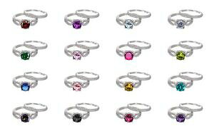 yzWG[EANZT[ bL[`[JbgVo[EhGQ[Wgbrillante taglio portafortuna matrimonio 925 argento rotondo fidanzamento due