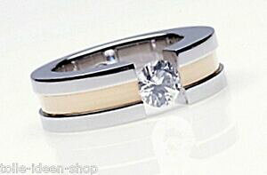 yzWG[EANZT[ ANZT[WRg[XeXX`[Oaccessori magnetici anello acciaio inox bicolore con 1 zirconi