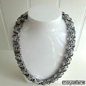 �y���������z�W���G���[�E�A�N�Z�T���[ �r�U���`���`�F�[���`�F�[���}�b�V�u�X�e�����X�X�`�[���V���o�[�����N�l�b�N���X80cm x 14mm bizantini re catena catena massiccia acciaio inox argento collana link