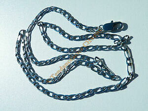 yzWG[EANZT[ `FCRA[Z`EGANCGCILVuAWFe}CbtBKchaine collier 71 cm pur acier inoxydable argente maille figaro 11 4,4 mm