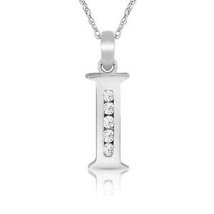 yzWG[EANZT[ ^[y_glbNXzCgS[hlettera i iniziale ciondolo collana 14k oro bianco