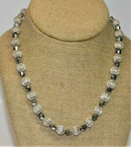 yzWG[EANZT[ gt@NEVo[g[eNX`{[SL[lbNXfirmato trifari crown silvertone testurizzati palline 17 collana w chiave logo