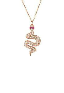 yzWG[EANZT[ sNwrGWvgwrWF}`F[y_gS[hlbNX[Ypink snake serpente animale egiziano cz gemma rose gold collana con pendente catena
