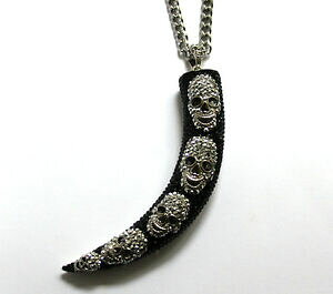 yzWG[EANZT[ og[EB\ubNVo[t@`L[XJ`F[Z[butler e wilson nero argento zanna teschio chumky catenina nuovo saldi