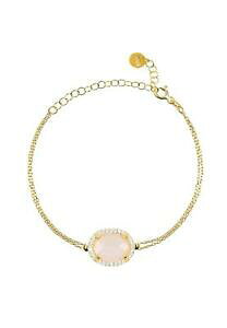 yzWG[EANZT[ [YNH[c[Y[YS[huXbg`F[EFfBOXp[Nbracciale in oro rosa quarzo rosa grande gemma catena regalo matrimonio 925 sparkle