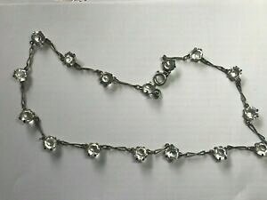 �y���������z�W���G���[�E�A�N�Z�T���[ �A�[���f�R�z���C�g���^���Z�b�g�y�[�X�g���r�G���l�b�N���Xbellissima art deco white metal set amp; incolla riviera collana unmarked zl71816