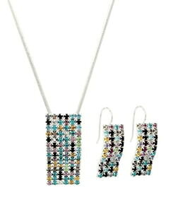 yzWG[EANZT[ S[WX}`J[XtXL[NX^y_gCOlbNXZbgsplendido multi colore orecchini pendenti cristalli swarovski amp; collana set