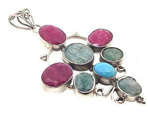 yzWG[EANZT[ Ghr[y_gfUCsmeraldo e rubino gemstone 925 ciondolo design 35