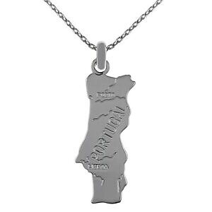 yzWG[EANZT[ RA[Jg|gKAAWfBGcollier carte portugal en argent 925 rhodie longueur au choix neuf