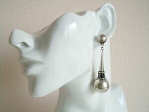 yzWG[EANZT[ {[g[[X^[OCOvecchio 925 sterling orecchini con sfera rimorchio 11,7 g altezza 7,1 cm