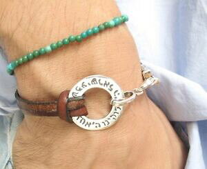 �y���������z�W���G���[�E�A�N�Z�T���[ �����A�~�����b�g�^���X�}���V�F�}�u���b�V���O�V���o�[�C�����U�[�u���X���b�g�`���[��uomini amuleto artisan talismano dio 72 shema benedizione argento in pelle bra