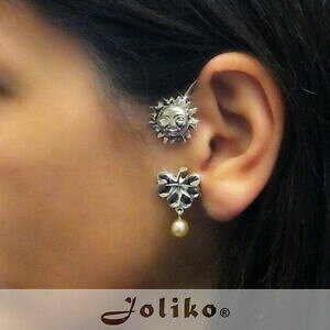 yzWG[EANZT[ WRI[NCOC[JtBe[W}Xt[N[o[Gtjoliko nobile ohrklemme orecchini ear cuff vintage romanticismo fiore trifogli