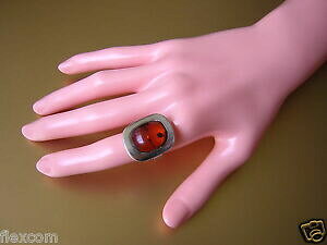 yzWG[EANZT[ Ao[nj[Vo[OAo[massiccia 835 anello argento con miele ambra 11,4 g17,5 mm ambra