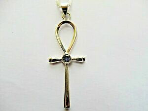 yzWG[EANZT[ RA[GWvgANAxbNCICg`F[AWFg}XeBtcollier egyptien ankh avec iolite 55x20mm chaine argent massif