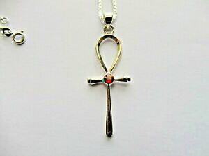 yzWG[EANZT[ RA[GWvgANAxbNOig`F[AWFg}XeBtcollier egyptien ankh avec grenat 55x20mm chaine argent massif