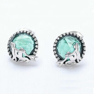 yzWG[EANZT[ Vo[{^COJ@`I^[RCYO[X^[925 argento orecchini a bottone cavalluccio pesce stella verde turchese