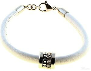 yzWG[EANZT[ x[OuXbgzCgU[c[gXeXX`[`[`[Rrl[Vbering bracciale con charmcombinazione di pelle bianco bicol
